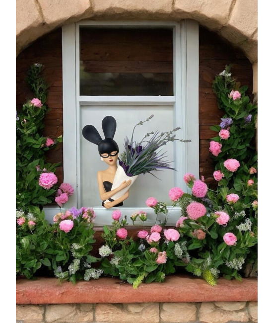Kids Decor -  Tavşan Masklı Kız Biblo